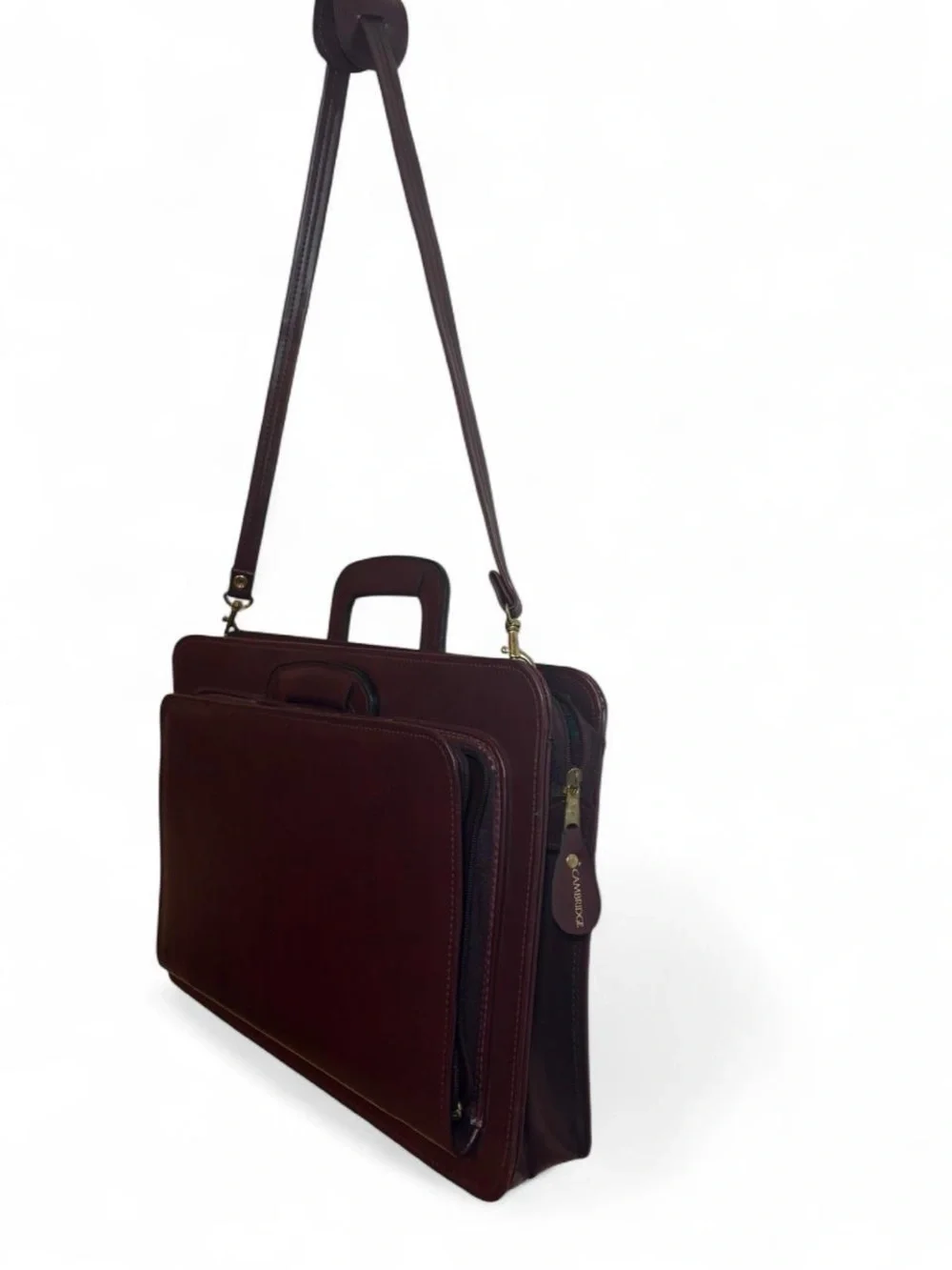 Vintage Cambridge Burgundy Portfolio Leather Briefcase